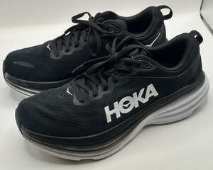 HOKA Bondi 8 Women's Running Shoes Black / White Size 9.5B